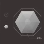 Parapluie anti-UV ultraléger, design géométrique 3D, hexagones et motifs modernes, collection élégante et pratique.