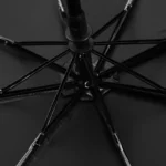 Parapluie anti-UV automatique noir, durable et robuste, avec mécanisme solide, parfait pour une protection élégante contre la pluie.