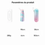 Parapluie anti UV ultraléger 98 cm, compact 280 g, élégant et pratique avec pochette de rangement pour protection solaire optimale.