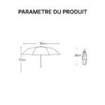 Parapluie automatique fleuri, pratique et compact, 95 cm ouvert, 57 cm de haut, élégant pour la collection [Collection].