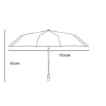 Parapluie anti-UV 10 baleines, 65 cm hauteur, 105 cm diamètre, structure robuste, protection solaire, design élégant [Collection]