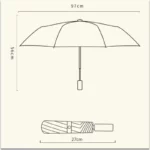 Parapluie automatique avec motif chat, compact et pratique, 97 cm de diamètre déplié, design moderne et idéal pour toute saison