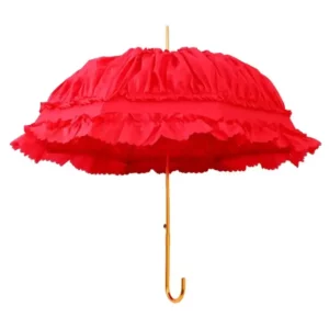 Parapluie canne élégant rouge