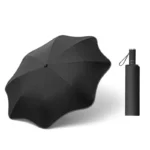 Parapluie femme chic noir, élégant et pliable, design raffiné avec étui compact, idéal pour toutes les collections tendance.