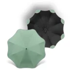 Parapluies femme chic : vert menthe et noir, designs modernes et élégants, idéals pour protection contre la pluie avec style.