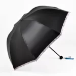 Parapluie femme fleuri extérieure noir