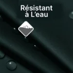 Parapluie homme canne en bambou, tissu noir imperméable avec gouttes d'eau, élégant et robuste - Collection Paraluieo.