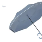 Parapluie inversé pastel élégant, design moderne, idéal contre la pluie, pratique avec poignée croc, parfait pour tous les styles.