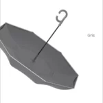 Parapluie inversé couleurs pastels, design moderne, manche courbé, collection tendance, idéal protection pluie et style.