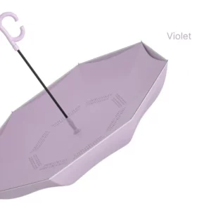 Parapluie inversé aux couleurs pastels violet