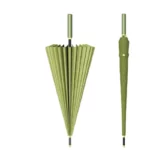 Parapluie pliant vert semi-automatique, design moderne, ouvert et plié, idéal pour la collection [Collection], pratique et stylé.