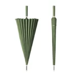 Parapluie pliant semi-automatique vert olive, design élégant et moderne, pratique et compact pour une protection efficace contre la pluie.