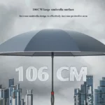 Parapluie tempête double couche 106 CM, robuste et élégant, idéal pour une protection maximale lors des intempéries.