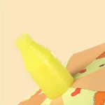 Parapluie enfant semi-automatique coloré avec design ludique et support jaune, idéal pour protéger les petits contre la pluie.