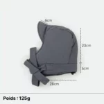 Bonnet de pluie gris foncé, 28x20 cm, visière 6 cm, poids 125 g. Accessoire étanche idéal pour rester au sec par temps pluvieux.