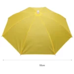Chapeau parapluie pliable jaune 55 cm, pratique et stylé, parfait pour se protéger de la pluie tout en restant coloré.