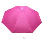 Chapeau parapluie pliable rose de 55 cm, design élégant et classique, parfait pour rester au sec avec style sous la pluie.
