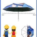 Parapluie enfant cosmonaute coloré, illustrations amusantes d'enfants avec sacs à dos, diamètre 95 cm.