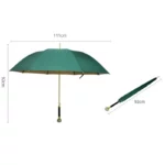 Parapluie luxe vert avec poignée strass, 111 cm déplié, 92 cm replié. Élégance et protection pour toutes les occasions.