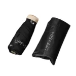 Parapluie noir compact UPF 50+, léger et pliable, parfait contre pluie et UV. Collection élégante et pratique pour tous.