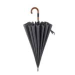 Parapluie XXL 120 cm noir élégant avec poignée en bois, grande protection contre la pluie, parfait accessoire de [Collection].
