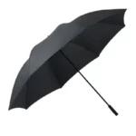 Parapluie XXL noir 185 cm pliable, élégant et robuste, parfait pour une protection optimale contre la pluie en toutes saisons.