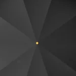 Parapluie anti retournement pliable avec motif géométrique noir et point jaune, design moderne et élégant de la collection [Collection].