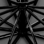 Parapluie anti retournement pliable, design moderne, baleines noires résistantes, parfait pour la pluie et le vent.