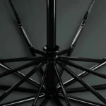 Parapluie noir robuste avec structure visible, lumière LED intégrée, design soigné, idéal pour toutes [Collection]