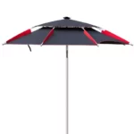Parapluie de pêche résistant au vent, collection élégante, canopy noire avec accents rouges, robuste et idéal contre la pluie.