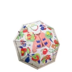 Parapluie femme pliant, motifs colorés fleuris et accessoires mode, design tendance pour un style élégant sous la pluie.