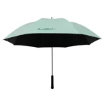Parapluie golf grand format vert pâle et noir, robuste et élégant, idéal pour une protection maximale sur le terrain de golf.