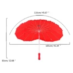 Parapluie mariage cœur rouge, élégant et grand format (116 cm), parfait pour une protection chic contre la pluie lors de votre journée spéciale.