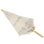 Parapluie mariage en dentelle beige