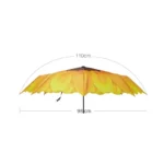 Parapluie original fleur avec motif tournesol, 110 cm de diamètre, élégant et pratique pour égayer vos journées pluvieuses.
