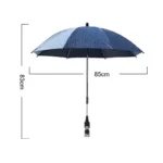 Parapluie poussette 85 cm, bleu marine, pratique et élégant, parfait pour protéger efficacement contre la pluie avec confort.