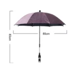 Parapluie poussette 85 cm, élégant et fonctionnel, parfait pour protéger votre enfant de la pluie avec style et praticité.