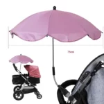 Parapluie parapluie poussette réglable rose, 75 cm, protection pluie et soleil, accessoire idéal pour sorties avec bébé.