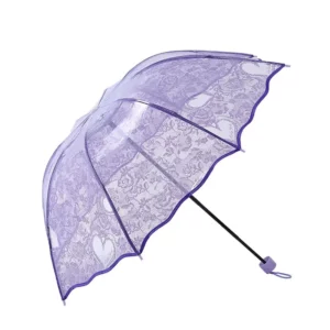 Parapluie transparent en dentelle