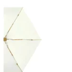 Parapluie chic et compact blanc avec structure dorée élégante, design robuste parfait pour compléter une tenue raffinée.