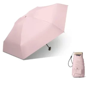 Petit parapluie léger rose ouvert