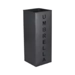 Porte-parapluies en métal noir UMBRELLA, design moderne, parfait pour organiser et sécher les parapluies dans l'entrée.