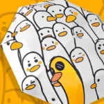 Parapluie amusant avec motif de canards jaunes et blancs sur fond jaune, idéal pour apporter une touche fun les jours de pluie.