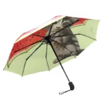 Parapluie anti-UV chaton, design chat et pastèque, protection pluie stylée et ludique, accessoire mignon de la collection trendy.