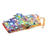 Parapluie automatique pliable coloré avec motifs artistiques, alliant style et protection contre la pluie. Accessoire pratique et tendance.