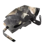 Parapluie automatique portable avec design élégant en nuances noires, compact et pratique pour une protection optimale contre la pluie.