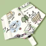 Parapluie automatique robuste avec motifs de chiots et arbres, design ludique pour amoureux des animaux, idéal en toute saison.