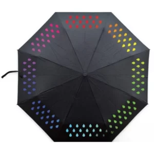 Parapluie aux couleurs changeantes sur fond blanc