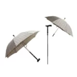 Parapluie canne de marche élégant avec motif à carreaux, pratique et stylé, parfait pour la pluie et comme accessoire chic.