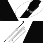 Parapluie canne robuste noir, élégant et automatique, avec housse de protection. Style et praticité pour braver la pluie.